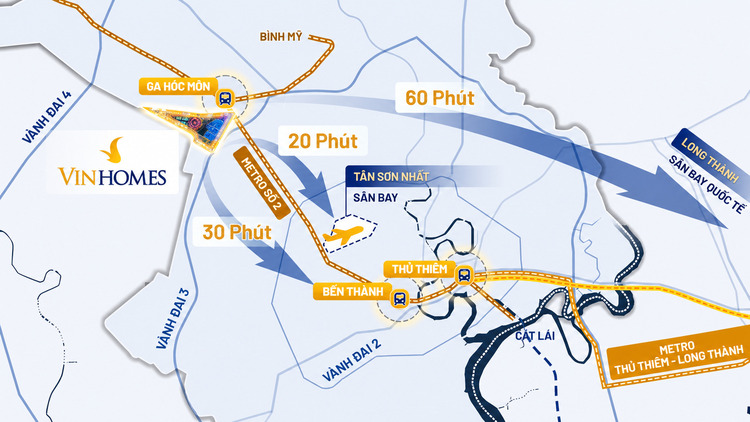 Vị trí dự án Vinhomes Saigon Park Hóc Môn
